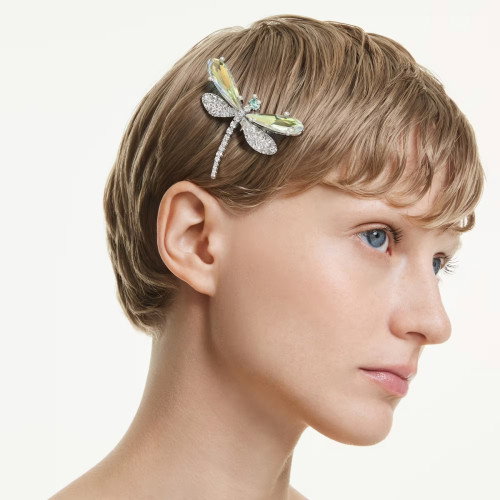 Luxoia - Swarovski x Ariana Grande Brosche und Haar Accessoire Verschiedene Schliffe Libelle Grün Rhodin - 5749193