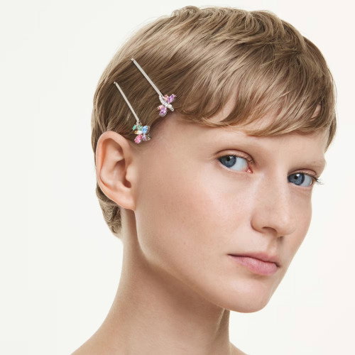 Luxoia - Swarovski x Ariana Grande Haarnadel Verschiedene Schliffe Libelle Blume Mehrfarbig Rhodiniert - 5749186