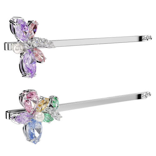 Luxoia - Swarovski x Ariana Grande Haarnadel Verschiedene Schliffe Libelle Blume Mehrfarbig Rhodiniert - 5749186