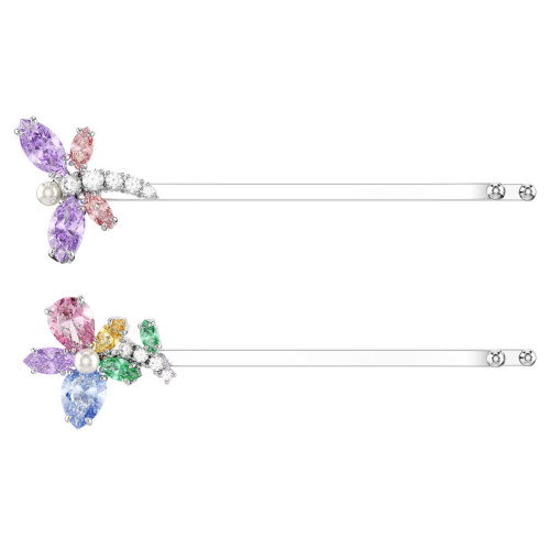 Luxoia - Swarovski x Ariana Grande Haarnadel Verschiedene Schliffe Libelle Blume Mehrfarbig Rhodiniert - 5749186