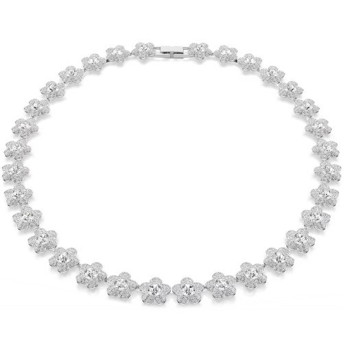 Luxoia - Swarovski x Ariana Grande Halskette Rundschliff Blume Weiss Rhodiniert - 5749179