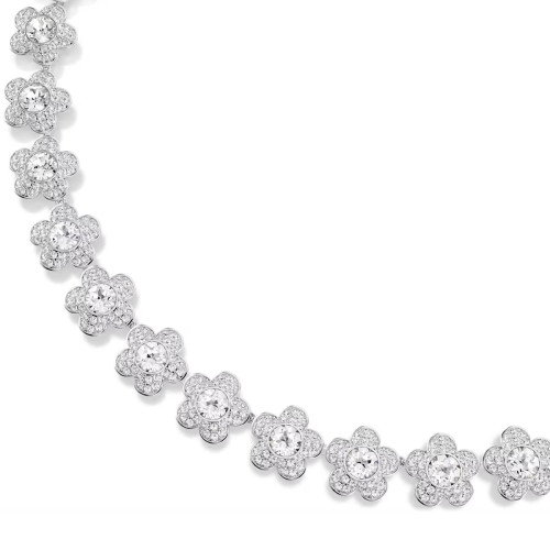 Luxoia - Swarovski x Ariana Grande Halskette Rundschliff Blume Weiss Rhodiniert - 5749179