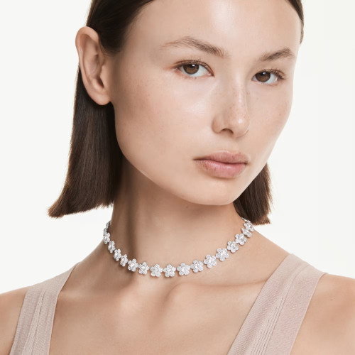 Luxoia - Swarovski x Ariana Grande Halskette Rundschliff Blume Weiss Rhodiniert - 5749179