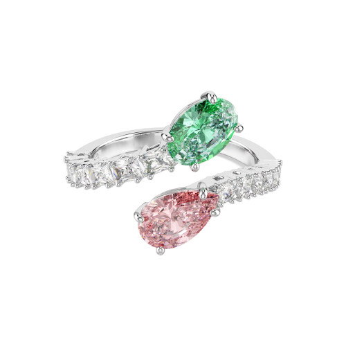 Luxoia - Swarovski x Ariana Grande Offener Ring Verschiedene Schliffe Mehrfarbig Rhodiniert