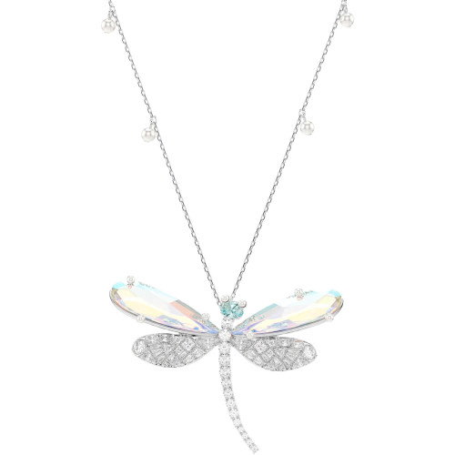 Luxoia - Swarovski x Ariana Grande Halskette und Brosche Verschiedene Schliffe Libelle Grün Rhodiniert - 5737429