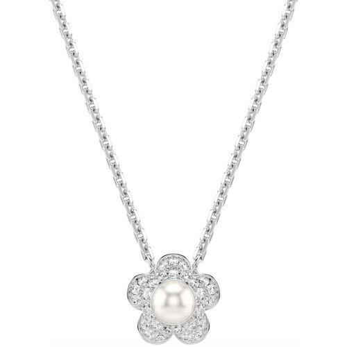 Luxoia - Swarovski x Ariana Grande Set Kristallperle Rundschliff Blume Weiss Rhodiniert - 5749180