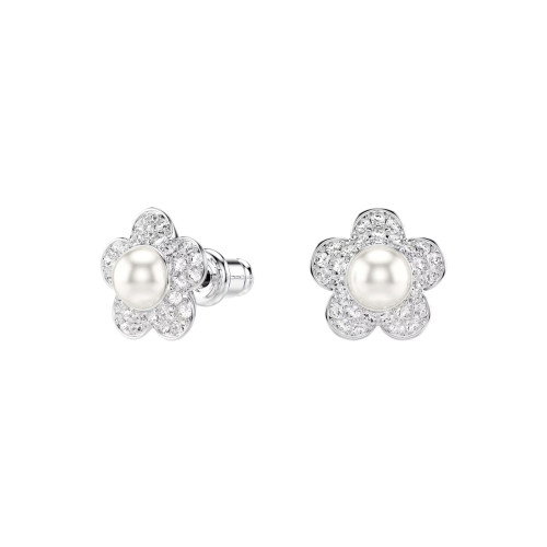 Luxoia - Swarovski x Ariana Grande Set Kristallperle Rundschliff Blume Weiss Rhodiniert - 5749180