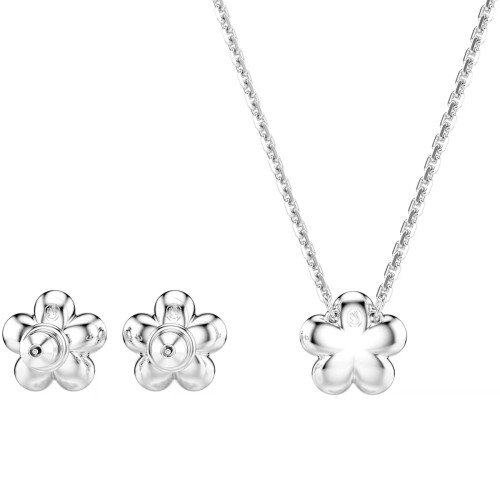 Luxoia - Swarovski x Ariana Grande Set Kristallperle Rundschliff Blume Weiss Rhodiniert - 5749180