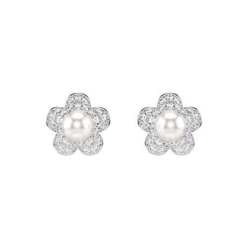 Luxoia - Swarovski x Ariana Grande Ohrstecker Rundschliff Blume Weiss Rhodiniert  - 5756098