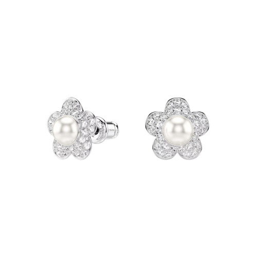 Luxoia - Swarovski x Ariana Grande Ohrstecker Rundschliff Blume Weiss Rhodiniert  - 5756098