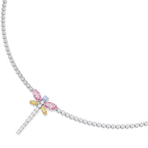 Luxoia - Swarovski x Ariana Grande Tennis Y Halskette Verschiedene Schliffe Libelle Mehrfarbig Rhodinier - 5737425