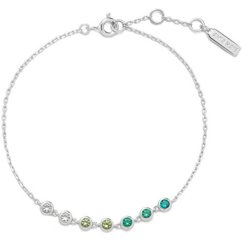 Luxoia - Ania Haie Silver Green Station Armband - B073-04H