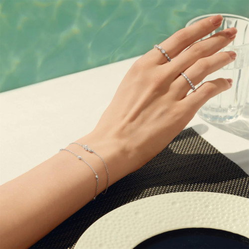 Luxoia - Ania Haie Silver Classic Bezel Set Station Armband - B074-02H