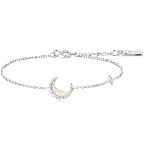 Luxoia - Ania Haie Silver Mother of Pearl Crescent Moon Armband - B075-05H