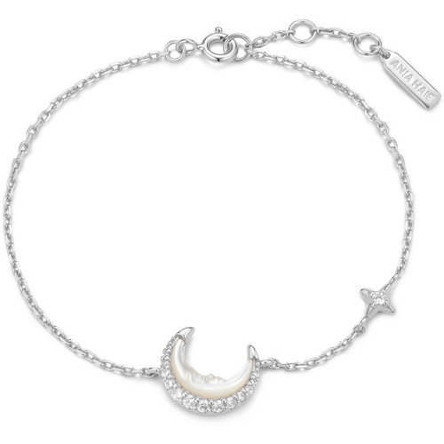 Luxoia - Ania Haie Silver Mother of Pearl Crescent Moon Armband - B075-05H