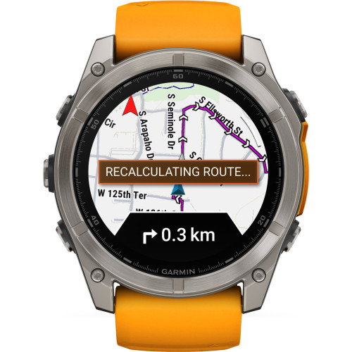 Luxoia - Garmin Fenix 8 Amoled Sapphire Titanium Orange Spark (51 mm) - 010-02905-11