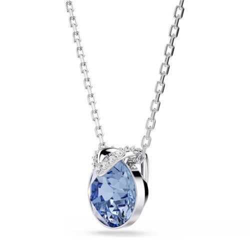 Luxoia - Swarovski Bella V Halskette Rundschliff Blau Rhodiniert - 5734232