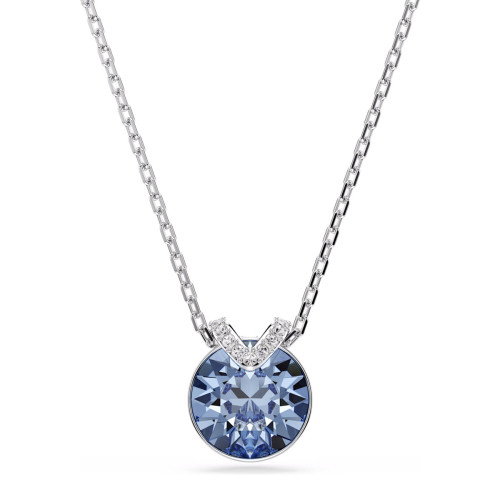 Luxoia - Swarovski Bella V Halskette Rundschliff Blau Rhodiniert - 5734232