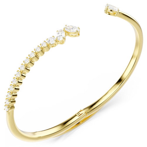 Luxoia - Swarovski Mesmera Armreif Verschiedene Schliffe Weiss 18K goldbeschichtet