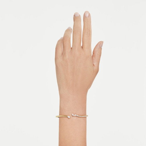 Luxoia - Swarovski Mesmera Armreif Verschiedene Schliffe Weiss 18K goldbeschichtet