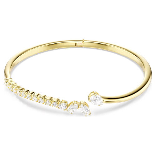 Luxoia - Swarovski Mesmera Armreif Verschiedene Schliffe Weiss 18K goldbeschichtet