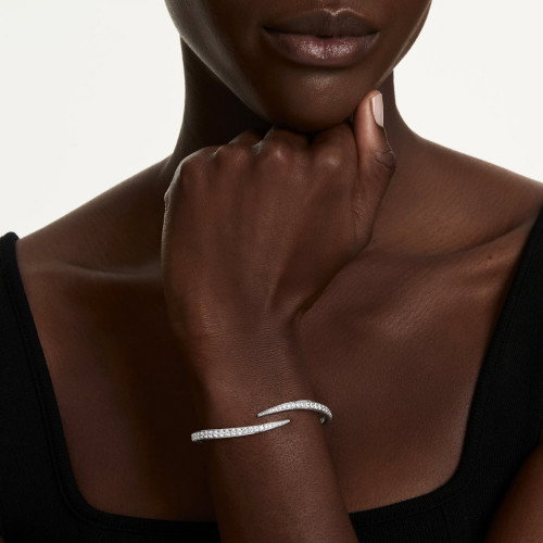 Luxoia - Swarovski Vienna Armreif Rundschliff Schwan Weiss Rhodiniert