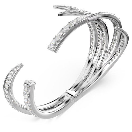 Luxoia - Swarovski Vienna Armreif Verschiedene Schliffe Weiss Rhodiniert