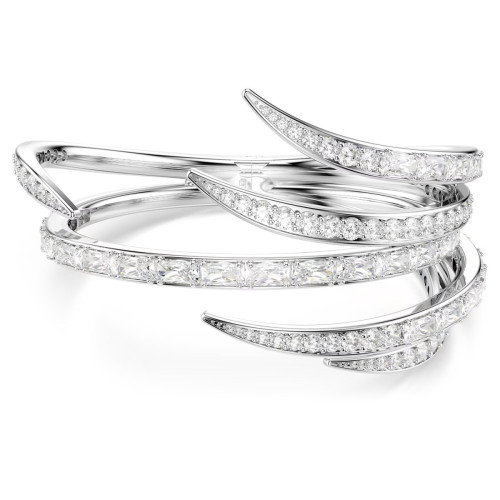 Luxoia - Swarovski Vienna Armreif Verschiedene Schliffe Weiss Rhodiniert