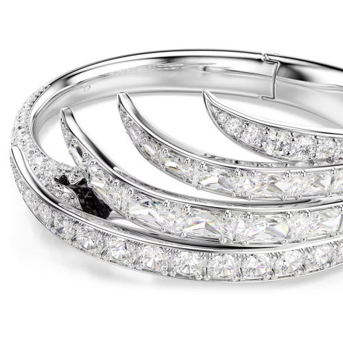 Luxoia - Swarovski Vienna Armreif Verschiedene Schliffe Schwan Weiss Rhodiniert