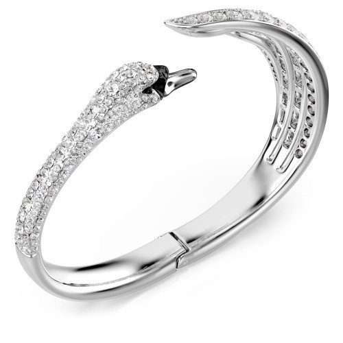 Luxoia - Swarovski Vienna Armreif Verschiedene Schliffe Schwan Weiss Rhodiniert
