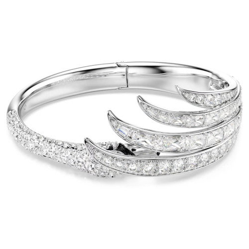 Luxoia - Swarovski Vienna Armreif Verschiedene Schliffe Schwan Weiss Rhodiniert