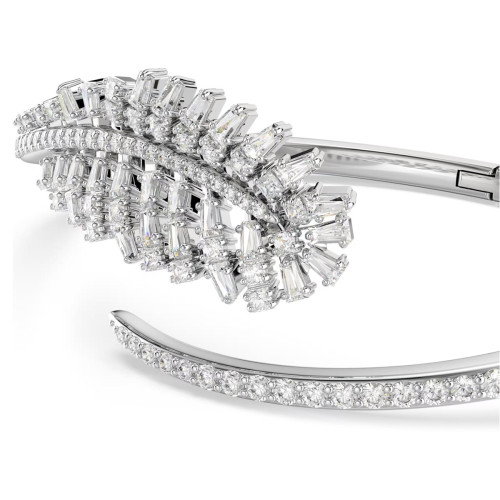 Luxoia - Swarovski Vienna Armreif Verschiedene Schliffe Feder Weiss Rhodiniert