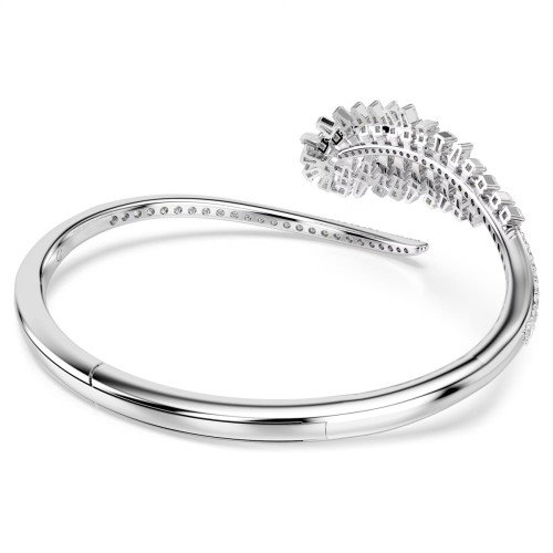 Luxoia - Swarovski Vienna Armreif Verschiedene Schliffe Feder Weiss Rhodiniert