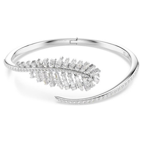 Luxoia - Swarovski Vienna Armreif Verschiedene Schliffe Feder Weiss Rhodiniert