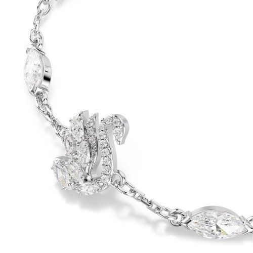 Luxoia - Swarovski Swan Armband Verschiedene Schliffe Schwan Weiss Rhodiniert - 5758682
