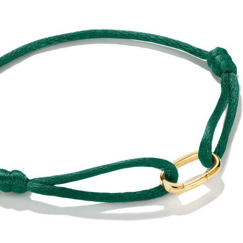 Luxoia - Thomas Sabo Textilarmband grün Connect 18k Vergoldung - C1210-413-34-L24V