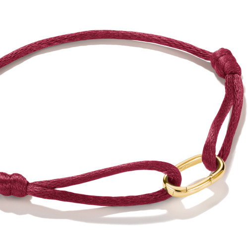 Luxoia - Thomas Sabo Textilarmband rot Connect 18k Vergoldung - C1210-413-50-L24V