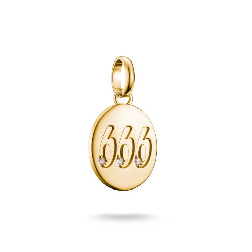 Luxoia - Thomas Sabo Charm-Anhänger Engelzahl 666 mit Steinen Connect vergoldet - CC1253-414-14