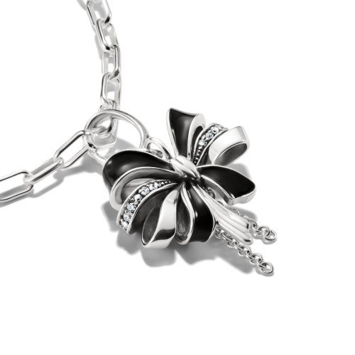 Luxoia - Thomas Sabo Charm-Anhänger Schleife schwarz Connect Silber - CC1288-691-11