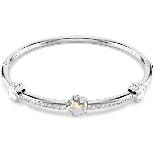 Luxoia - Swarovski Chroma Armreif Verschiedene Schliffe Stern Weiss Rhodiniert