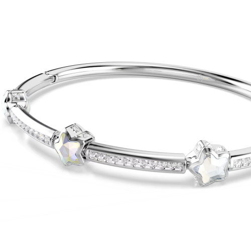 Luxoia - Swarovski Chroma Armreif Verschiedene Schliffe Stern Weiss Rhodiniert
