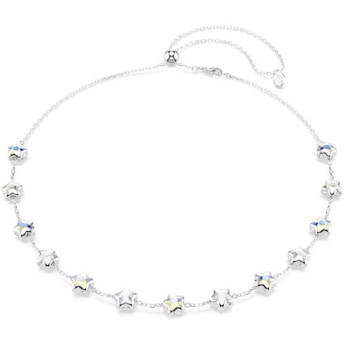 Luxoia - Swarovski Chroma Halskette Verschiedene Schliffe Stern Weiss Rhodiniert - 5754183