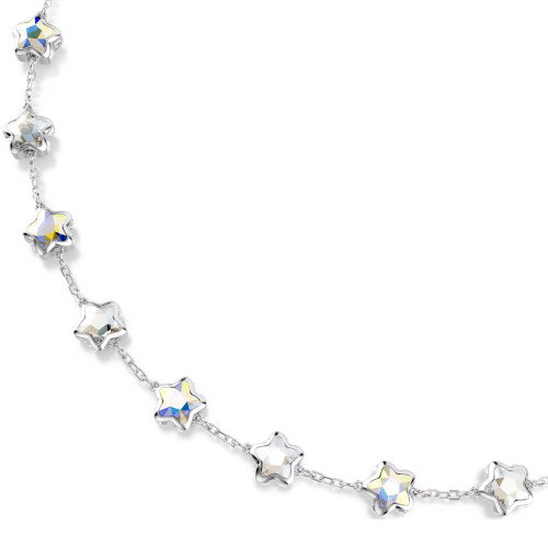 Luxoia - Swarovski Chroma Halskette Verschiedene Schliffe Stern Weiss Rhodiniert - 5754183