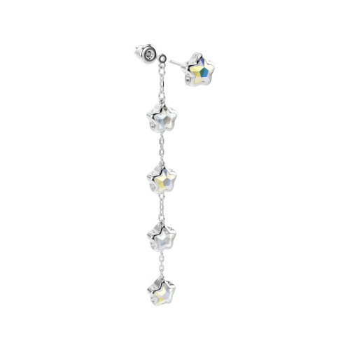 Luxoia - Swarovski Chroma Ohrringe Verschiedene Schliffe Stern Weiss Rhodiniert - 5754184