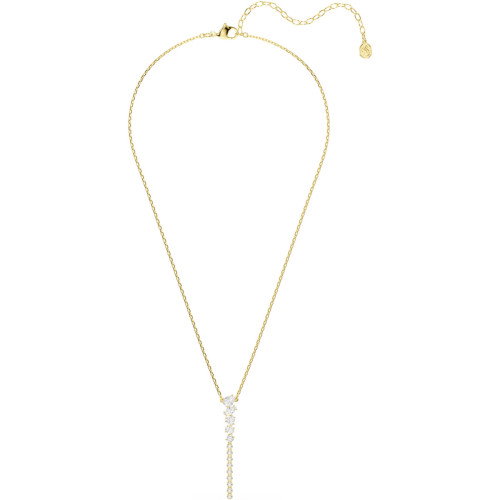 Luxoia - Swarovski Mesmera Y Halskette Verschiedene Schliffe Weiss 18K goldbeschichtet - 5747997
