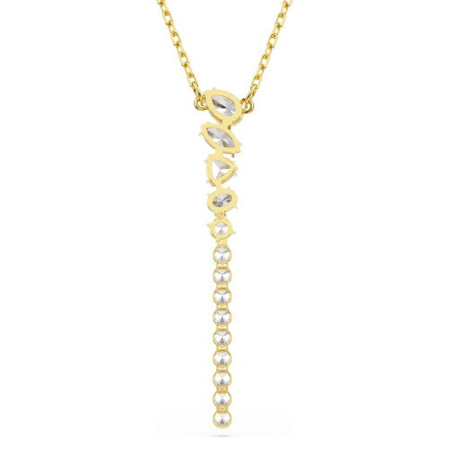 Luxoia - Swarovski Mesmera Y Halskette Verschiedene Schliffe Weiss 18K goldbeschichtet - 5747997