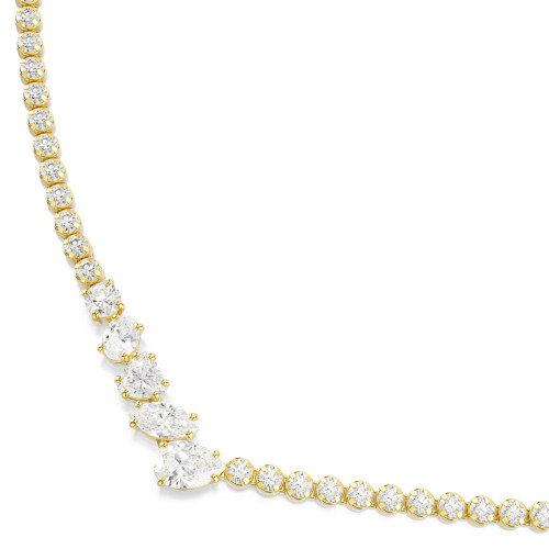 Luxoia - Swarovski Mesmera Halskette Verschiedene Schliffe Weiss 18K goldbeschichtet - 5747931