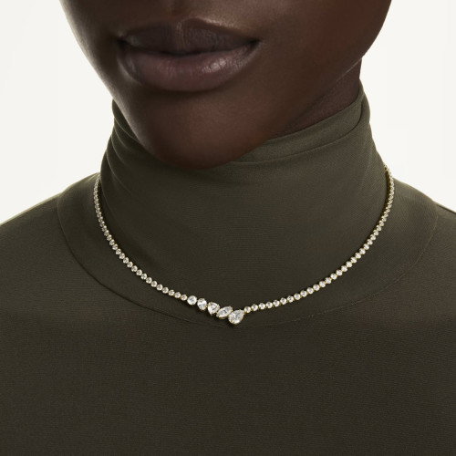 Luxoia - Swarovski Mesmera Halskette Verschiedene Schliffe Weiss 18K goldbeschichtet - 5747931