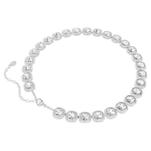 Luxoia - Swarovski Una Angelic Halskette Kissenschliff Weiss Rhodiniert - 5751326