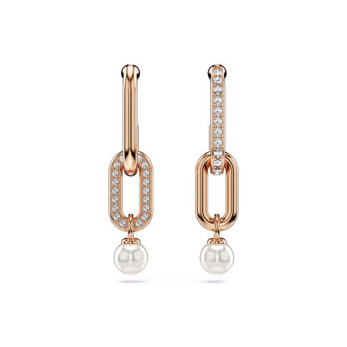 Luxoia - Swarovski Constella Drop Ohrhänger Kristallperle Rundschliff Weiss Roségold Legierungsschicht - 5728585